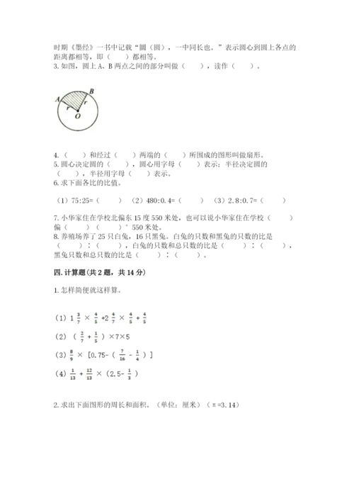 2022人教版六年级上册数学期末考试卷及完整答案【典优】.docx