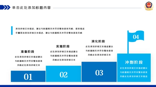 蓝色公安警察工作总结述职报告动态PPT模板