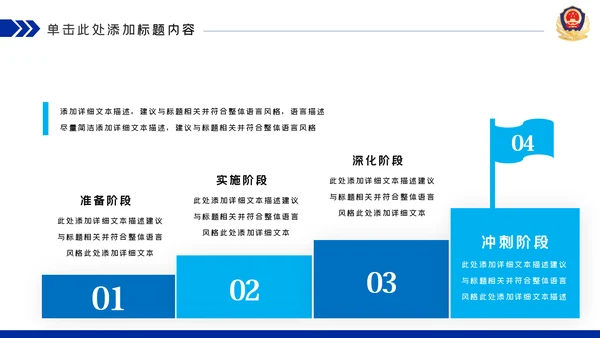 蓝色公安警察工作总结述职报告动态PPT模板