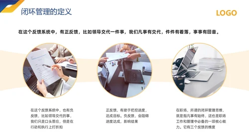 黄蓝简约闭环管理培训PPT模板宣传PPT动态PPT什么是闭环思维