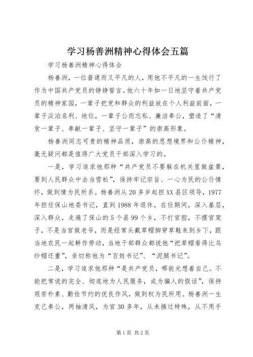 学习杨善洲精神心得体会五篇 (4).docx