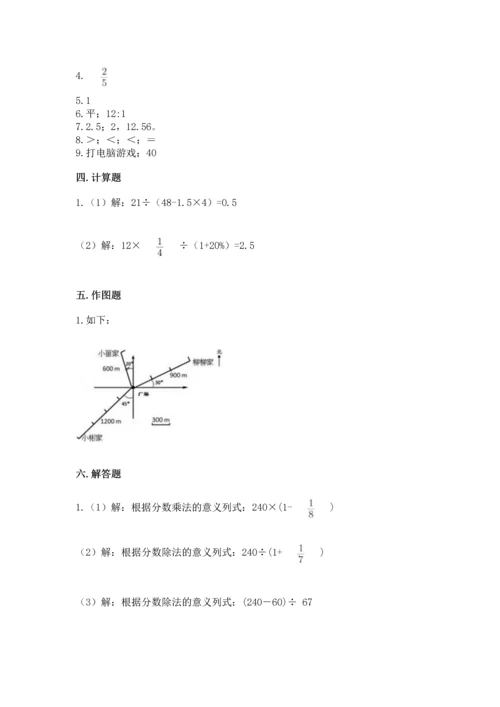 人教版六年级上册数学期末测试卷带答案（典型题）.docx