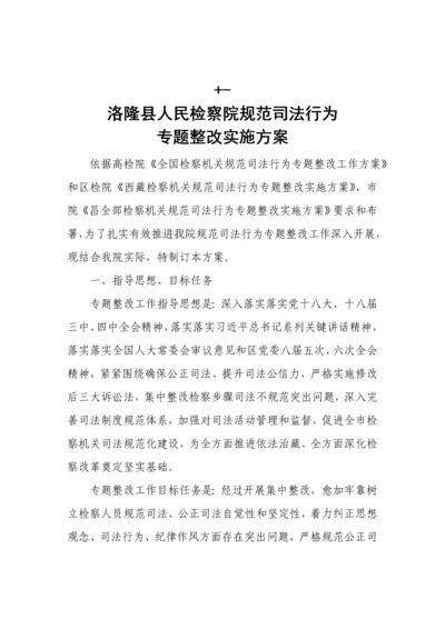 洛隆县人民检察院综合规范司法行为专项整治实施专业方案.docx