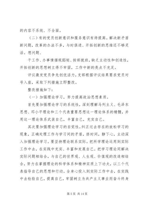 支部党员民主评议党员会议记录6篇.docx