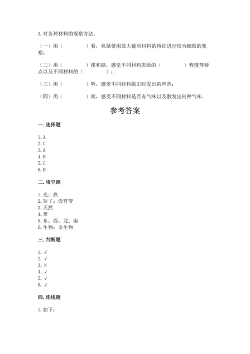 教科版小学二年级上册科学期末测试卷精品【有一套】.docx