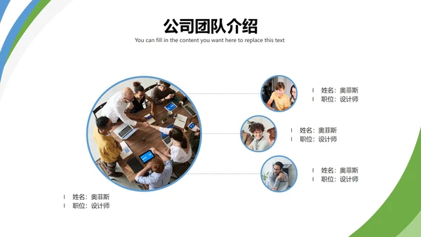 商务公司团队人物介绍PPT模板