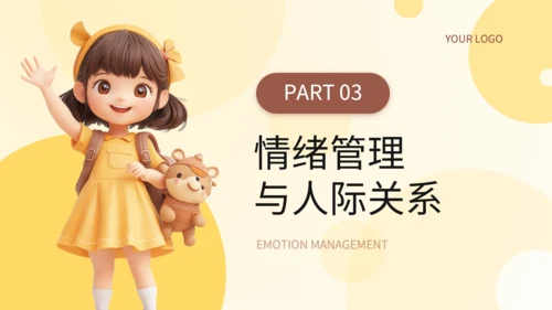 黄色3D风情绪管理与健康教育PPT