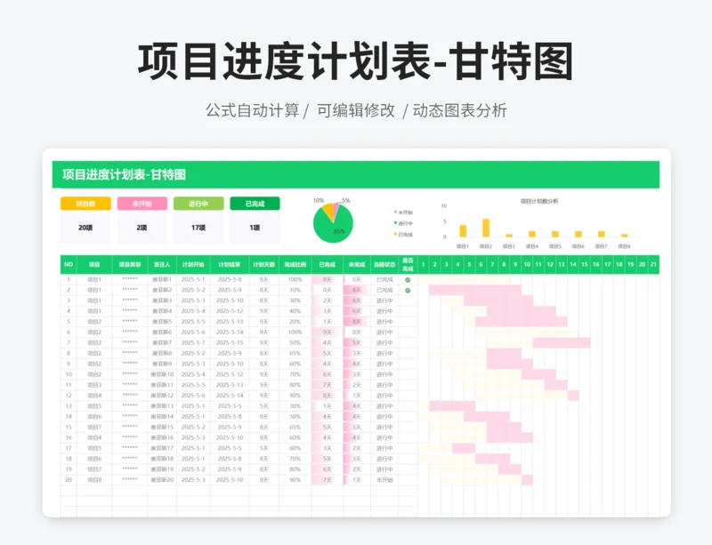 项目进度计划表-甘特图
