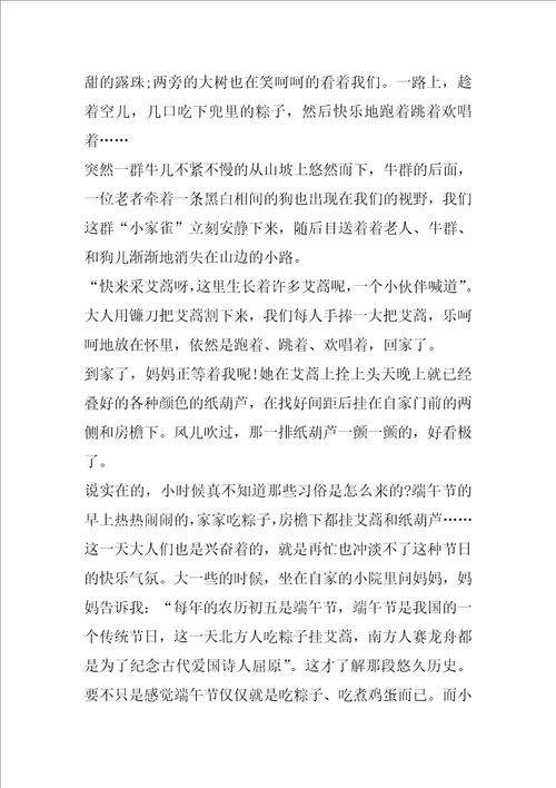 端午节粽子的作文1000字端午节作文大全