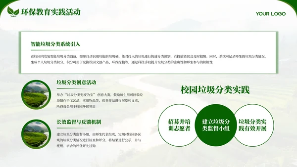 绿色创意环保宣传教育通用PPT模板
