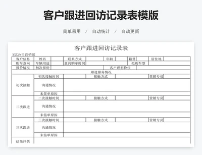 客户跟进回访记录表模版
