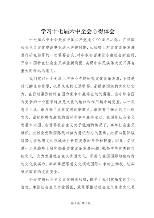 学习十七届六中全会心得体会.docx