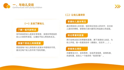 橙黄色商务风幼儿园教师岗前培训PPT