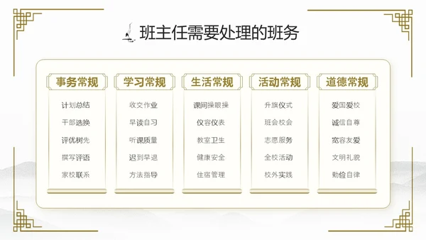 水墨中国风班主任经验交流主题班会ppt课件模版