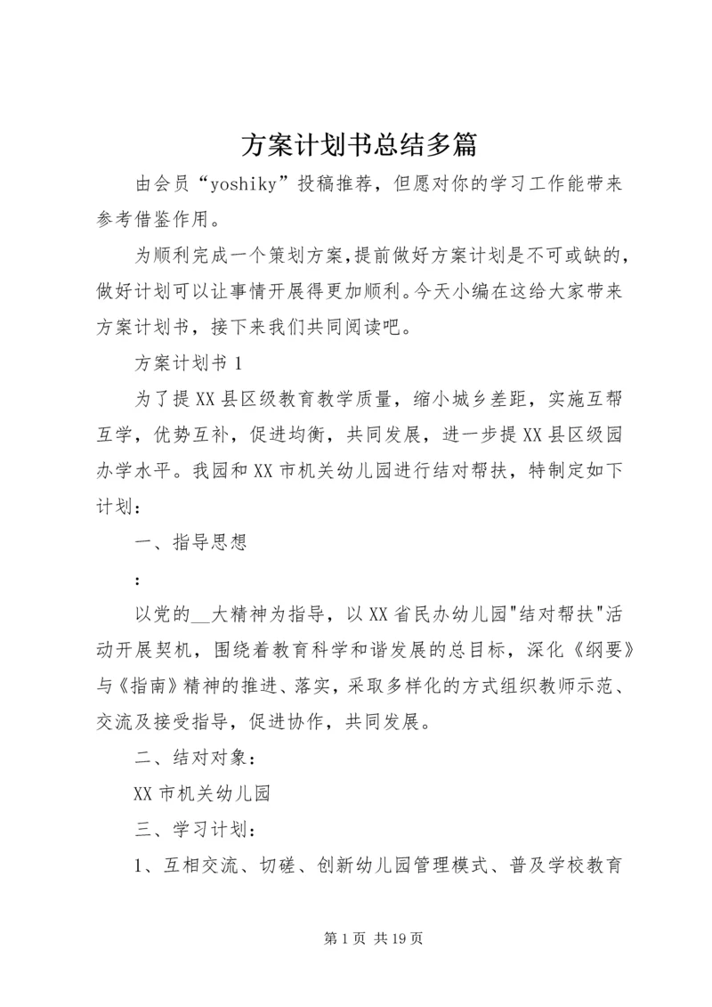 方案计划书总结多篇.docx