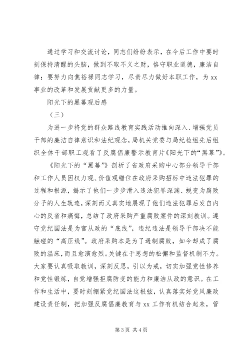阳光下的黑幕观后感.docx