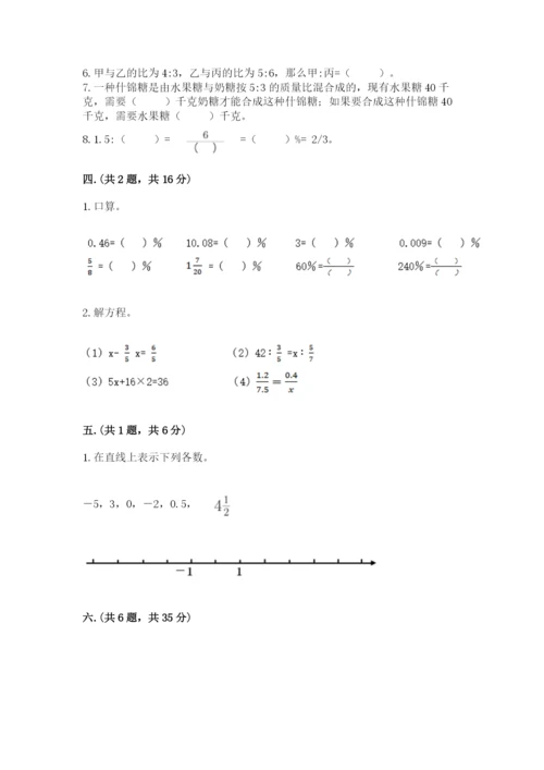 小学六年级数学毕业试题精品【预热题】.docx