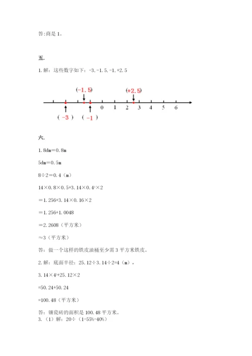 小学六年级数学摸底考试题及参考答案（a卷）.docx