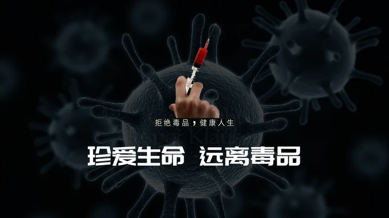 远离违禁品禁毒宣传通用PPT模板