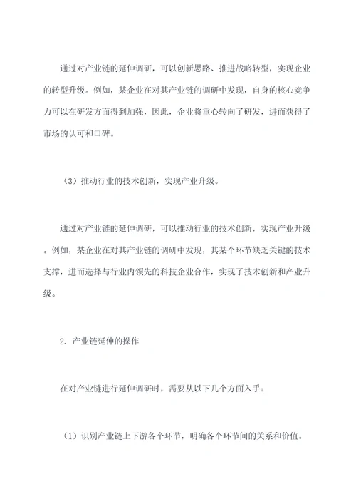 产业链延伸调研报告