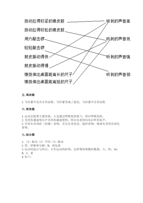 教科版四年级上册科学期末测试卷（全优）word版.docx