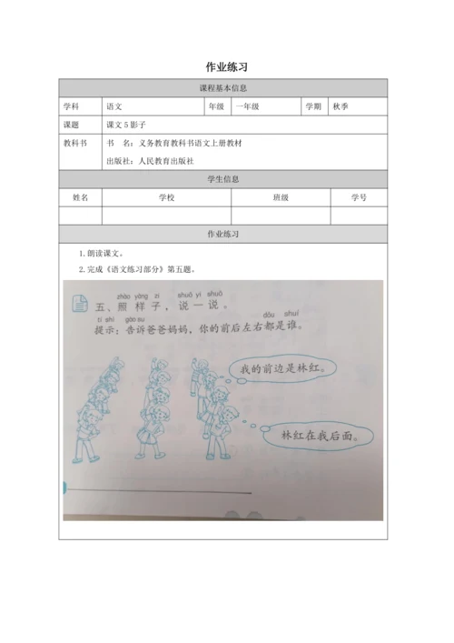 5.影子 教案