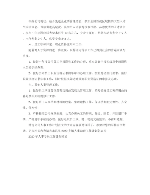 精编之精选公司人事工作计划范文.docx