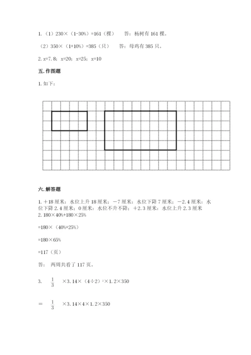 伊春市汤旺河区六年级下册数学期末测试卷附答案.docx