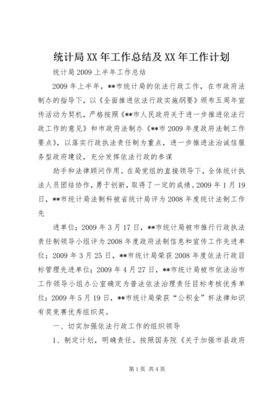 统计局XX年工作总结及XX年工作计划 (3).docx