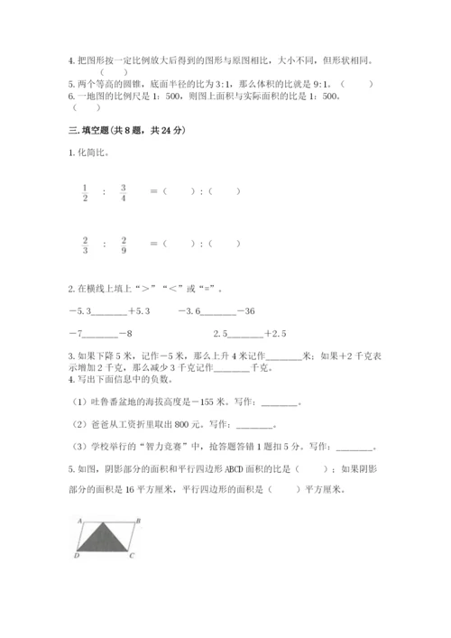 宁远县六年级下册数学期末测试卷审定版.docx