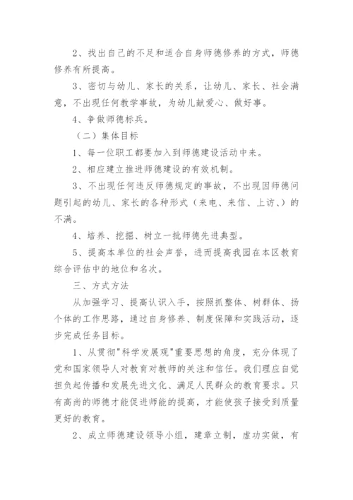 幼儿园教师师德师风建设计划.docx