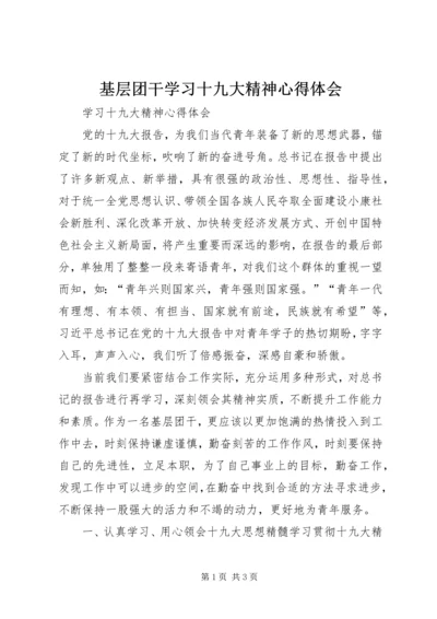 基层团干学习十九大精神心得体会.docx