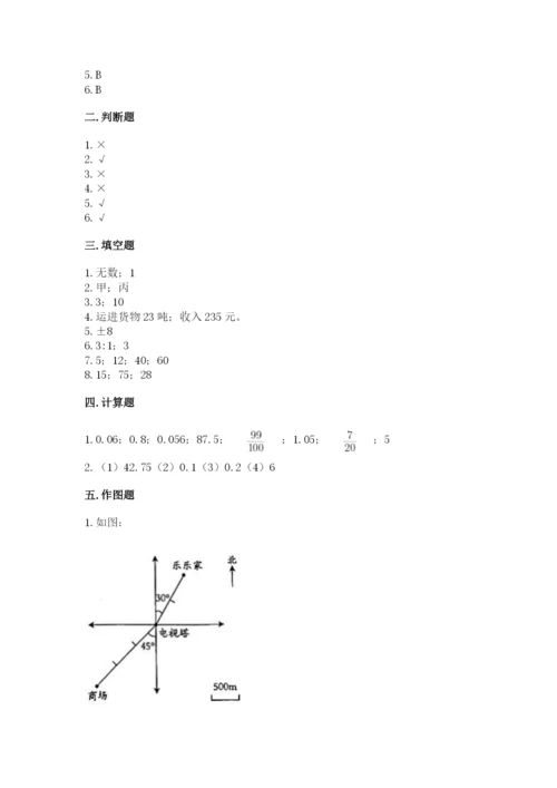 称多县六年级下册数学期末测试卷word版.docx