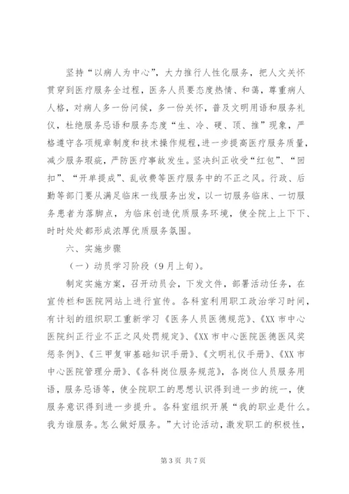 医院开展“优质服务我先行”百日竞赛活动的实施方案 (5).docx