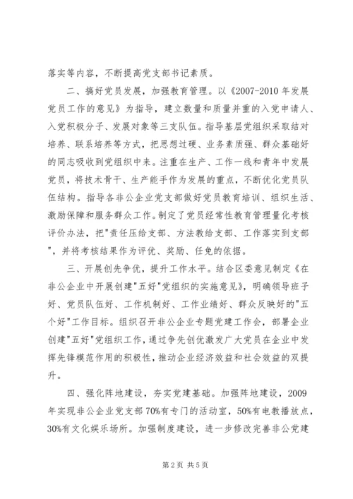 推进非公企业工委党建汇报材料 (2).docx