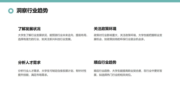 绿色插画风大学生职业规划与行动指南PPT模板