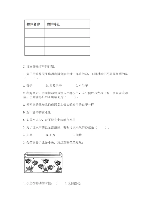 教科版一年级下册科学期末测试卷及1套完整答案.docx