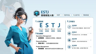 蓝色简约创意MBTI自我介绍PPT单页