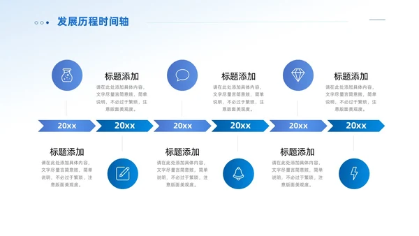 商务通用公司发展历程时间轴图表PPT