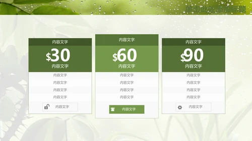 绿叶夏日雨季通用PPT模板