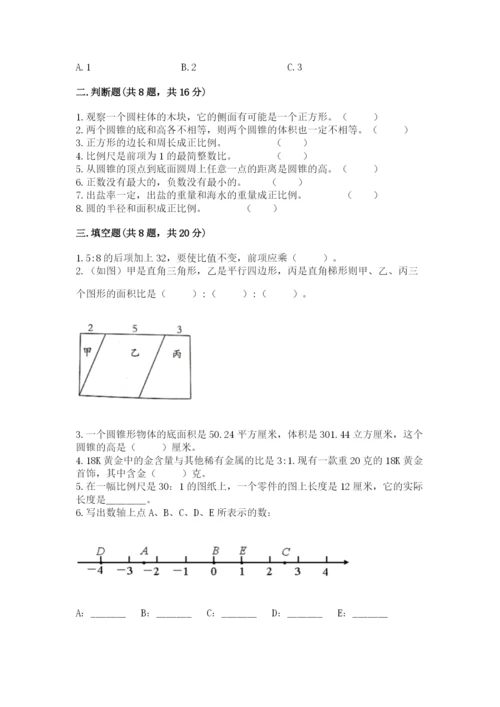 人教版六年级下册数学期末测试卷附完整答案（有一套）.docx