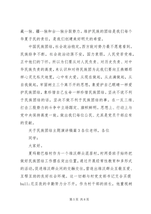 关于民族团结主题演讲稿3篇.docx