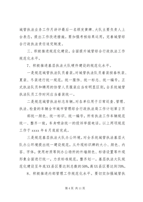 市城市管理综合行政执法局工作计划 (2).docx