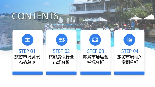 旅游行业研究报告度假通用PPT模版