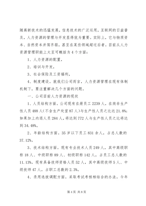 关于人力资源调研报告范文.docx