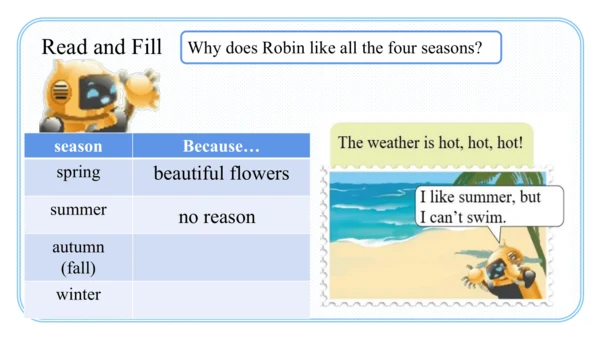 Unit 2 My favourite season Part B Rend and write课件
