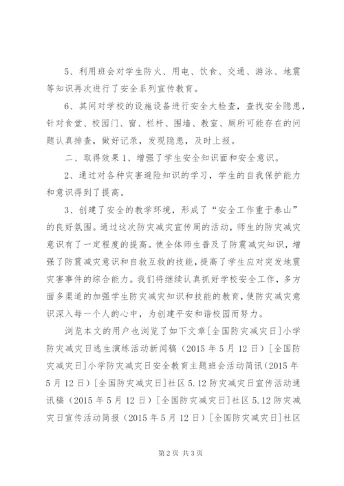 小学防灾减灾日宣传教育活动总结.docx