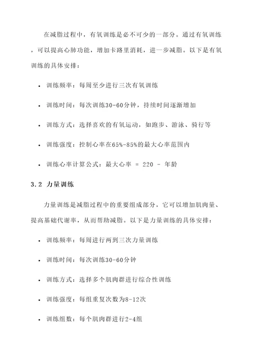 系统减脂训练计划方案