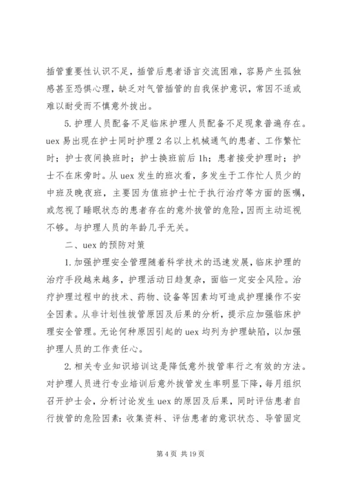 气管插管非计划拔管原因分析及对策.docx