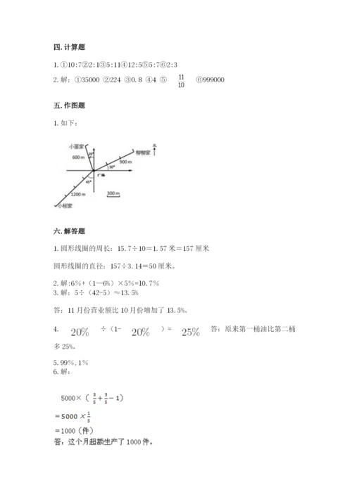 2022人教版六年级上册数学期末测试卷【培优】.docx